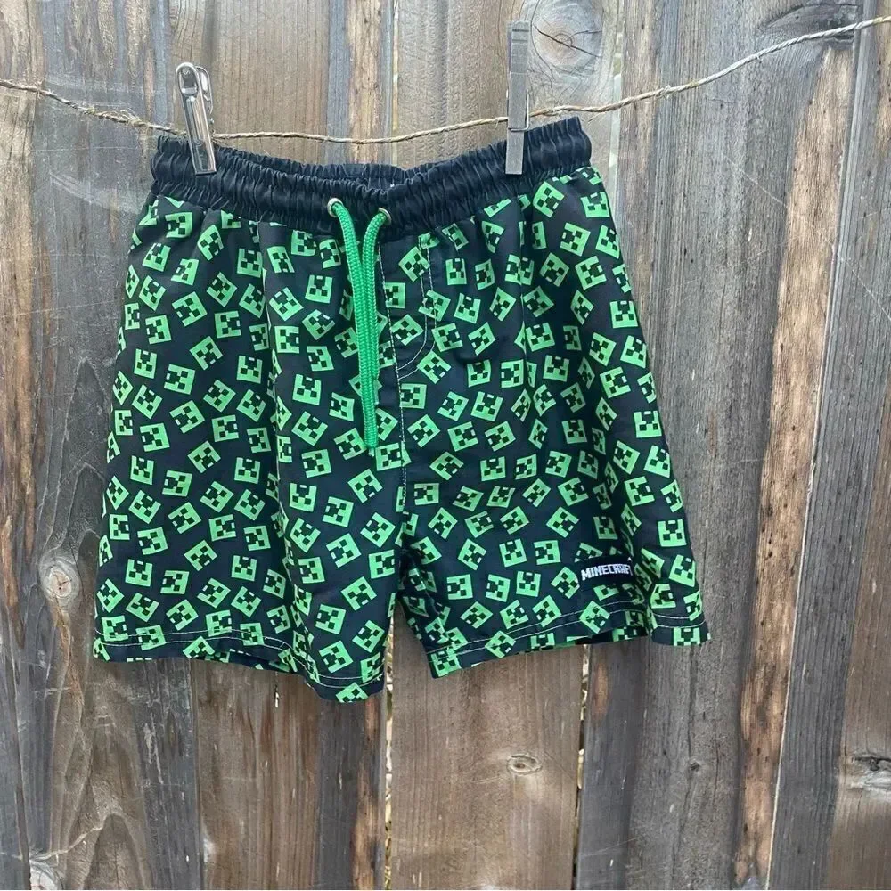 Boys Minecraft swimming shorts size 7-8 years
